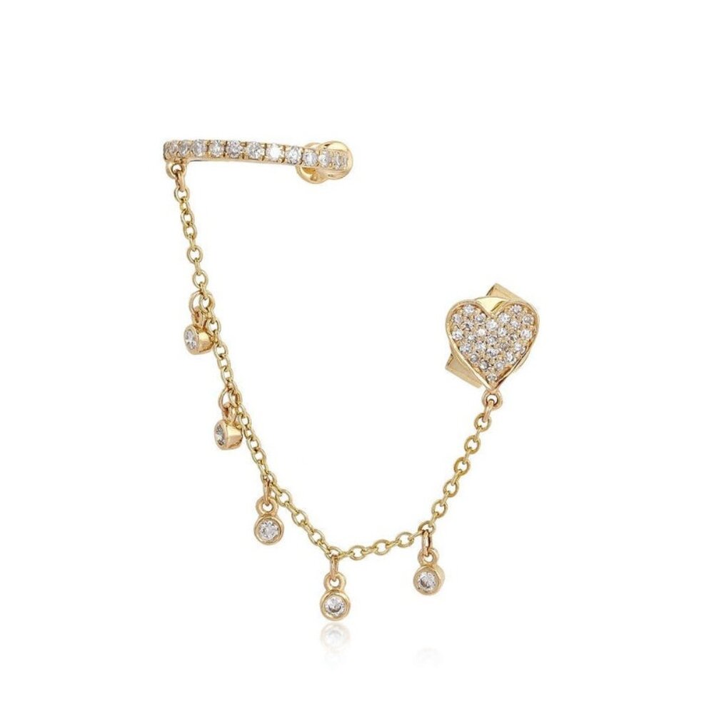 14K (or 18k upon request) Yellow Gold Cascade Diamond Drop Earrings